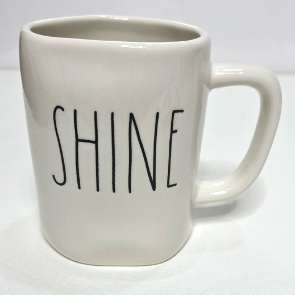 Rae Dunn White & Black 'SHINE' Ceramic Mug Shine